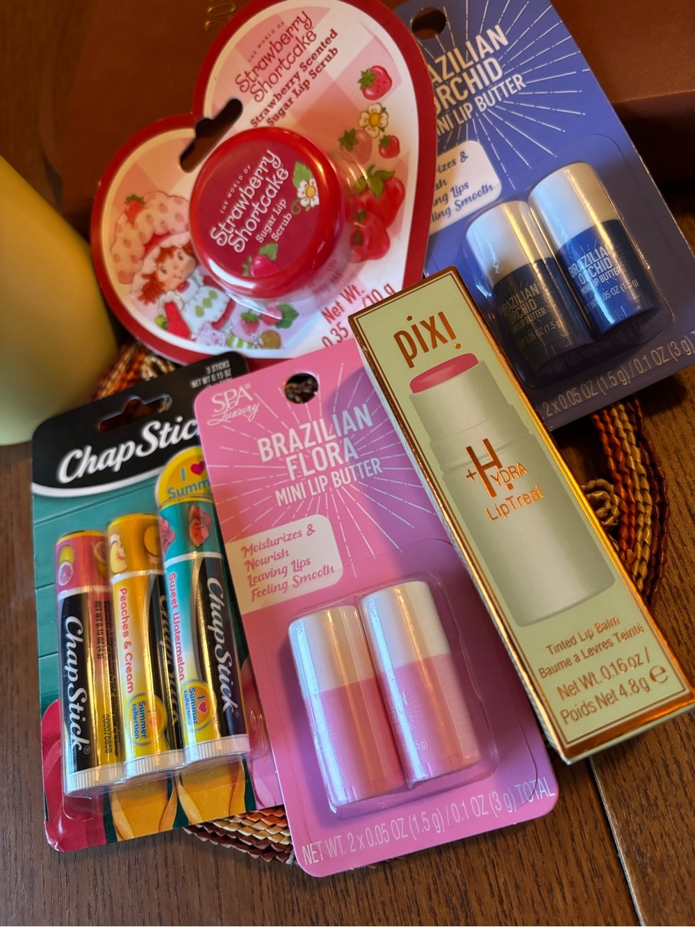 ChapStick and Pixi Assorted Lip Balm Variety Pack - Pink, Red, Blue